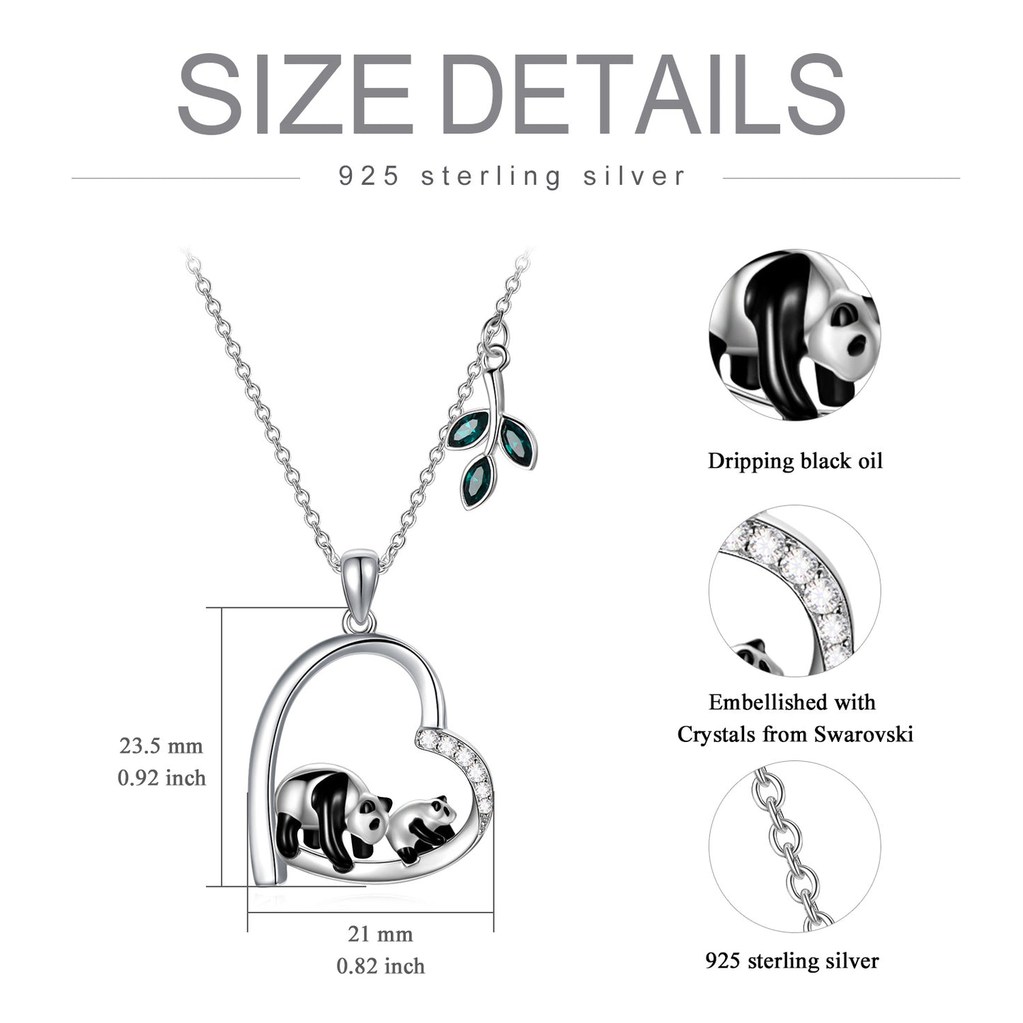 Panda Mother Daughter Necklace