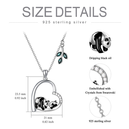 Panda Mother Daughter Necklace